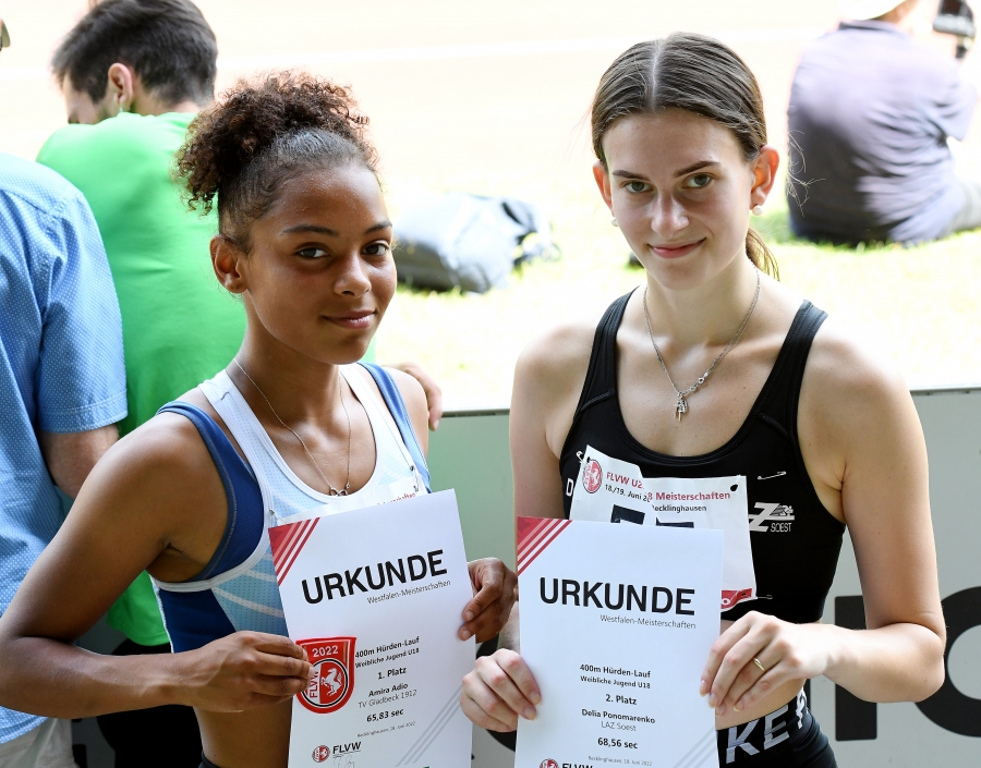 Delia Ponomarenko (rechts) und Amira Adio (TV Gladbeck). Delia Ponomarenko (rechts) und Amira Adio (TV Gladbeck).