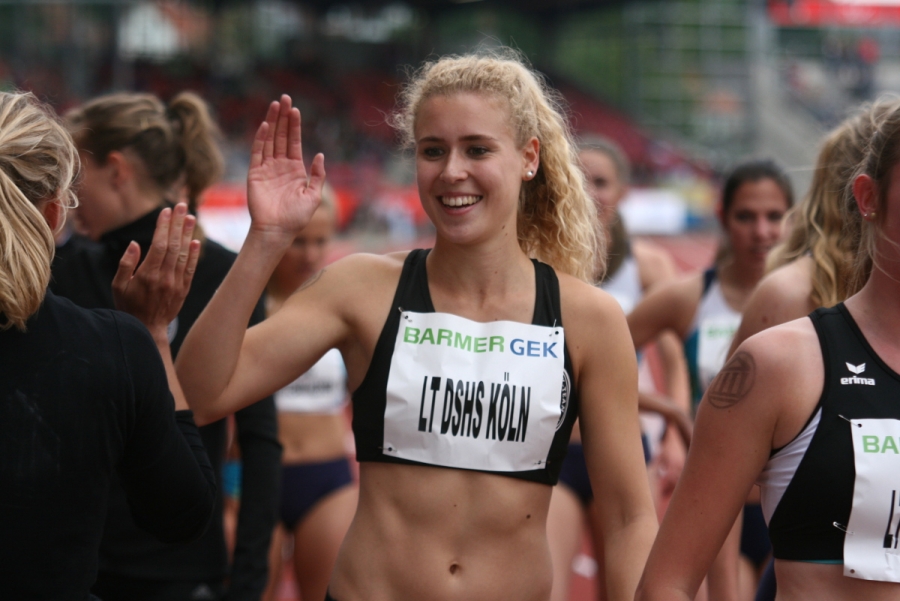 Schnell über 400 Meter: Laura Voß bei der DM in Kassel. Schnell über 400 Meter: Laura Voß bei der DM in Kassel.