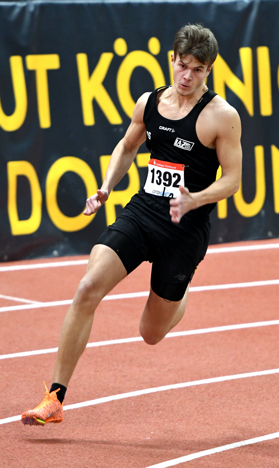 U18-Athlet David Stracke erzielte 25,35 Sekunden über 200 Meter und mit seinen Staffelkameraden vom LAZ Soest 1:37,94 Minuten über 4 x 200 Meter. Foto: Bottin